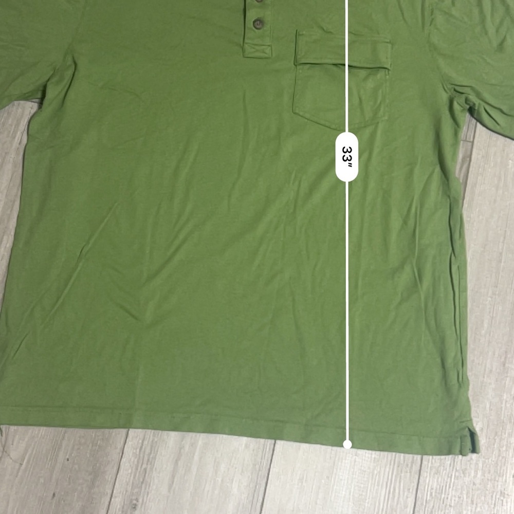 Duluth Trading Olive Green Short Sleeve Henley Shirt Pocket Men XL - Picture 9 of 10
